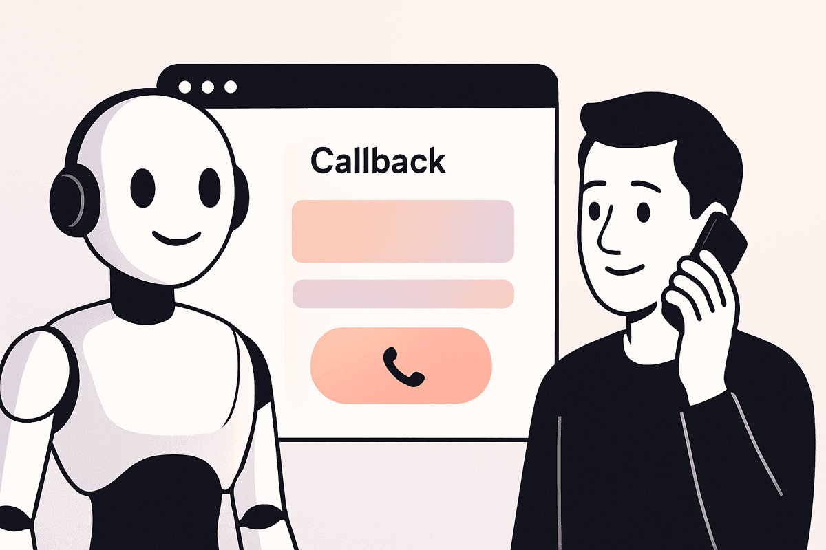 Website visitor receiving immediate callback from AI voice agent